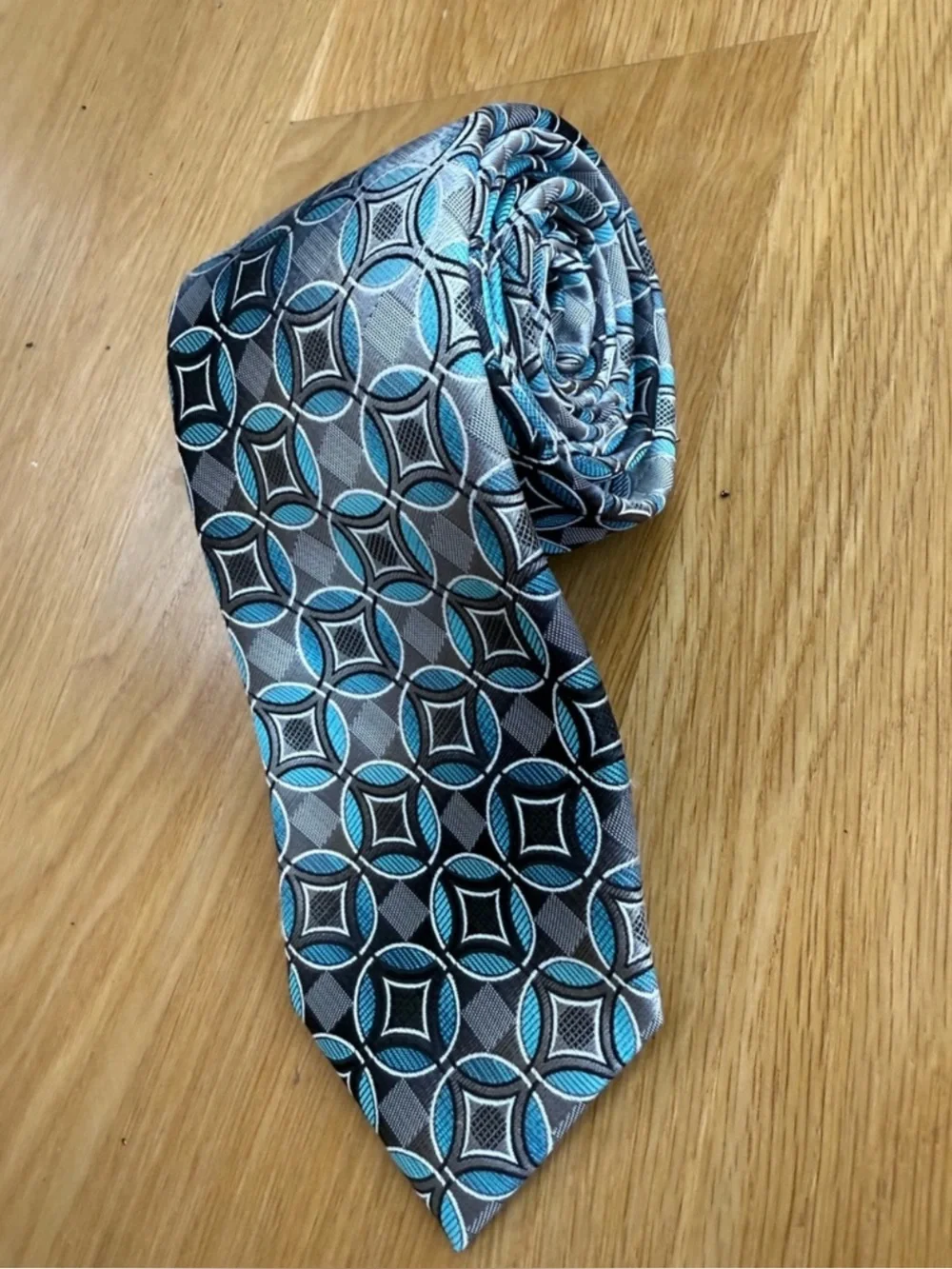 Black, Blue & Green Patterned Neckties - Set of 3